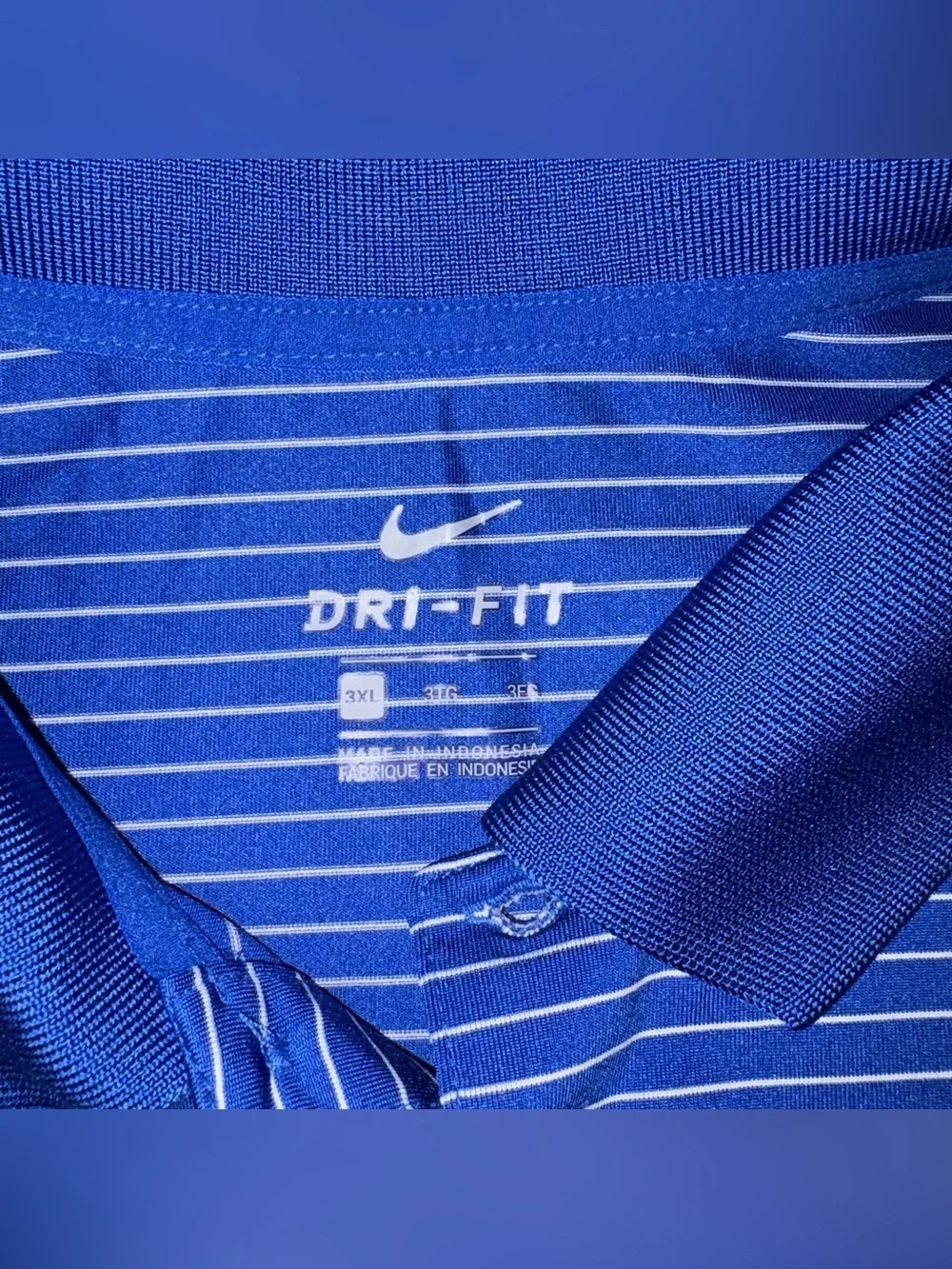 Nike Air Force Academy Polo 3XL Men’s Blue Striped